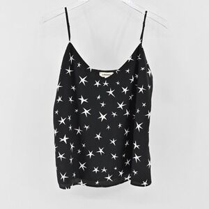 L'agence Silk Jane Top Womens Size S Star Print Sleeveless Camisole Tank VNeck